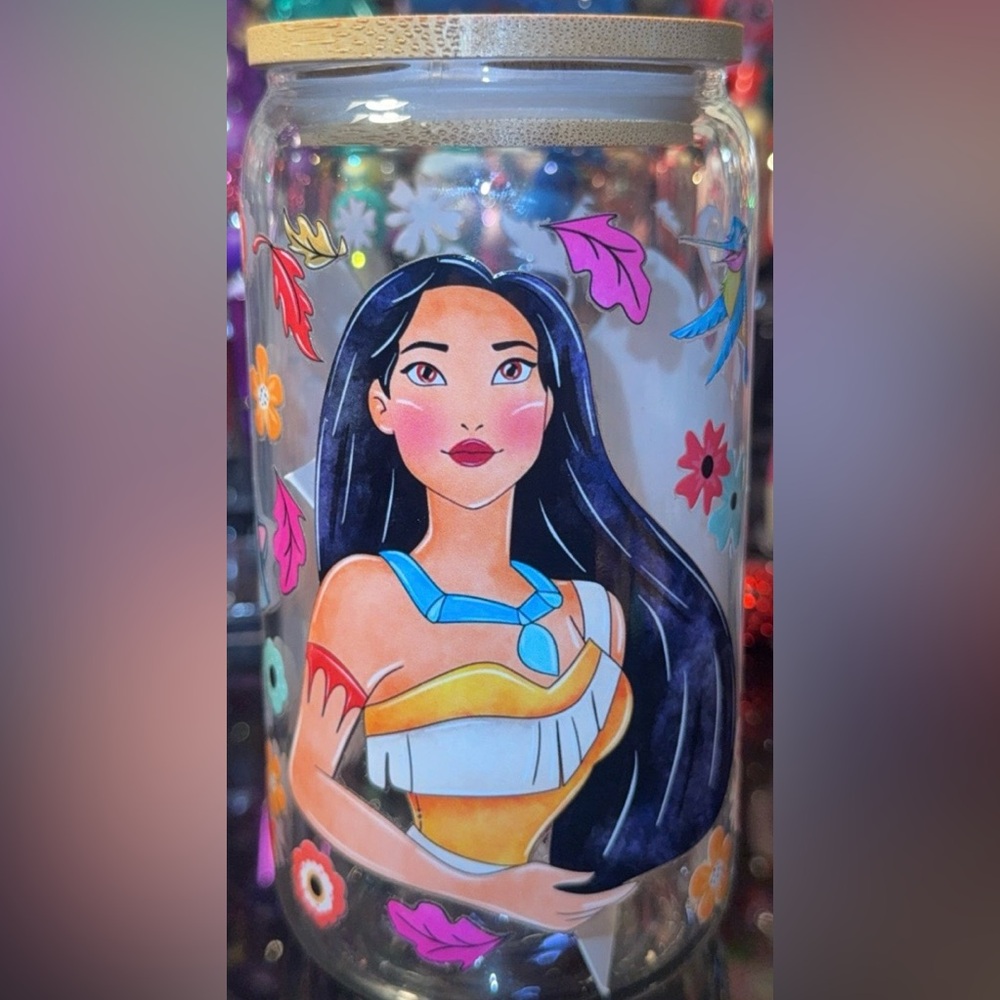 Handmade glass cup Disney Pocahontas - Picture 1 of 1